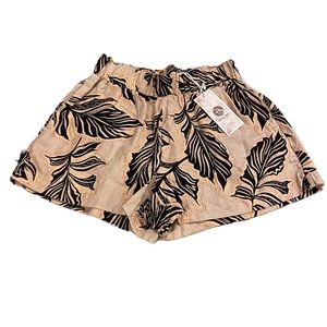 NWT PANAMA JACK • Linen Blend Hawaiian Tropical Print Shorts • Size XS